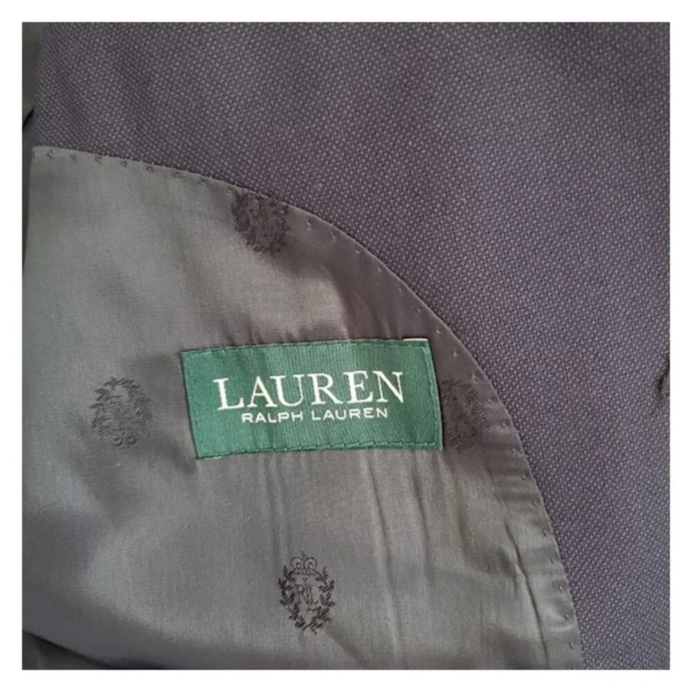 Ralph Lauren Wool Navy Two-Button Blazer Sport Coat Jacket Size 43L Old Money